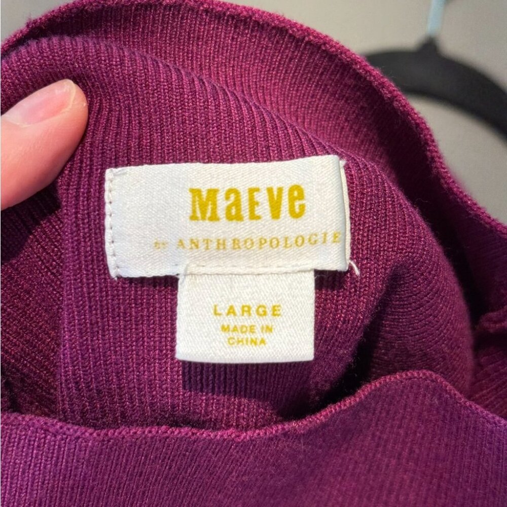 Maeve Anthropologie The Arlowe Bell-Sleeve Sweater Plum - Picture 6 of 7